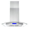 Cosmo - 30 in. Ductless Island Range Hood in Stainless Steel with LED Lighting and Carbon Filter Kit for Recirculating | COS-668ICS750-DL