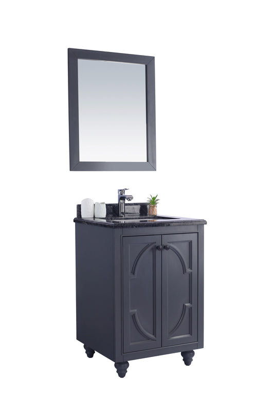 Laviva - Odyssey 24" Maple Grey Bathroom Vanity with Black Wood Marble Countertop | 313613-24G-BW