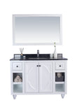 Laviva - Odyssey 48" White Bathroom Vanity with Black Wood Marble Countertop | 313613-48W-BW Laviva - Odyssey 48" White Bathroom Vanity with Black Wood Marble Countertop | 313613-48W-BW