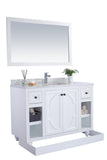 Laviva - Odyssey 48" White Bathroom Vanity with Black Wood Marble Countertop | 313613-48W-BW Laviva - Odyssey 48" White Bathroom Vanity with Black Wood Marble Countertop | 313613-48W-BW