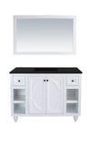 Laviva - Odyssey 48" White Bathroom Vanity with Matte Black VIVA Stone Solid Surface Countertop | 313613-48W-MB Laviva - Odyssey 48" White Bathroom Vanity with Matte Black VIVA Stone Solid Surface Countertop | 313613-48W-MB