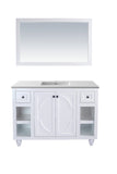 Laviva - Odyssey 48" White Bathroom Vanity with Matte White VIVA Stone Solid Surface Countertop | 313613-48W-MW Laviva - Odyssey 48" White Bathroom Vanity with Matte White VIVA Stone Solid Surface Countertop | 313613-48W-MW
