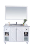 Laviva - Odyssey 48" White Bathroom Vanity with White Stripes Marble Countertop | 313613-48W-WS Laviva - Odyssey 48" White Bathroom Vanity with White Stripes Marble Countertop | 313613-48W-WS