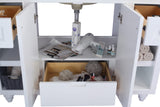Laviva - Odyssey 48" White Bathroom Vanity with White Stripes Marble Countertop | 313613-48W-WS Laviva - Odyssey 48" White Bathroom Vanity with White Stripes Marble Countertop | 313613-48W-WS