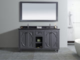 Laviva - Odyssey 60" Maple Grey Double Sink Bathroom Vanity with Black Wood Marble Countertop | 313613-60G-BW Laviva - Odyssey 60" Maple Grey Double Sink Bathroom Vanity with Black Wood Marble Countertop | 313613-60G-BW