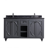 Laviva - Odyssey 60" Maple Grey Double Sink Bathroom Vanity with Black Wood Marble Countertop | 313613-60G-BW Laviva - Odyssey 60" Maple Grey Double Sink Bathroom Vanity with Black Wood Marble Countertop | 313613-60G-BW