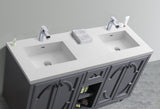 Laviva - Odyssey 60" Maple Grey Double Sink Bathroom Vanity with Matte White VIVA Stone Solid Surface Countertop | 313613-60G-MW Laviva - Odyssey 60" Maple Grey Double Sink Bathroom Vanity with Matte White VIVA Stone Solid Surface Countertop | 313613-60G-MW