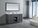 Laviva - Odyssey 60" Maple Grey Double Sink Bathroom Vanity with White Carrara Marble Countertop | 313613-60G-WC Laviva - Odyssey 60" Maple Grey Double Sink Bathroom Vanity with White Carrara Marble Countertop | 313613-60G-WC