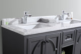 Laviva - Odyssey 60" Maple Grey Double Sink Bathroom Vanity with White Carrara Marble Countertop | 313613-60G-WC Laviva - Odyssey 60" Maple Grey Double Sink Bathroom Vanity with White Carrara Marble Countertop | 313613-60G-WC