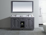 Laviva - Odyssey 60" Maple Grey Double Sink Bathroom Vanity with White Stripes Marble Countertop | 313613-60G-WS Laviva - Odyssey 60" Maple Grey Double Sink Bathroom Vanity with White Stripes Marble Countertop | 313613-60G-WS