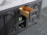 Laviva - Odyssey 60" Maple Grey Double Sink Bathroom Vanity with White Stripes Marble Countertop | 313613-60G-WS Laviva - Odyssey 60" Maple Grey Double Sink Bathroom Vanity with White Stripes Marble Countertop | 313613-60G-WS