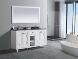 Laviva - Odyssey 60" White Double Sink Bathroom Vanity with Black Wood Marble Countertop | 313613-60W-BW Laviva - Odyssey 60" White Double Sink Bathroom Vanity with Black Wood Marble Countertop | 313613-60W-BW