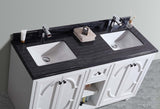 Laviva - Odyssey 60" White Double Sink Bathroom Vanity with Black Wood Marble Countertop | 313613-60W-BW Laviva - Odyssey 60" White Double Sink Bathroom Vanity with Black Wood Marble Countertop | 313613-60W-BW