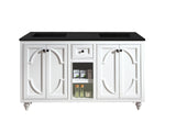 Laviva - Odyssey 60" White Double Sink Bathroom Vanity with Matte Black VIVA Stone Solid Surface Countertop | 313613-60W-MB Laviva - Odyssey 60" White Double Sink Bathroom Vanity with Matte Black VIVA Stone Solid Surface Countertop | 313613-60W-MB