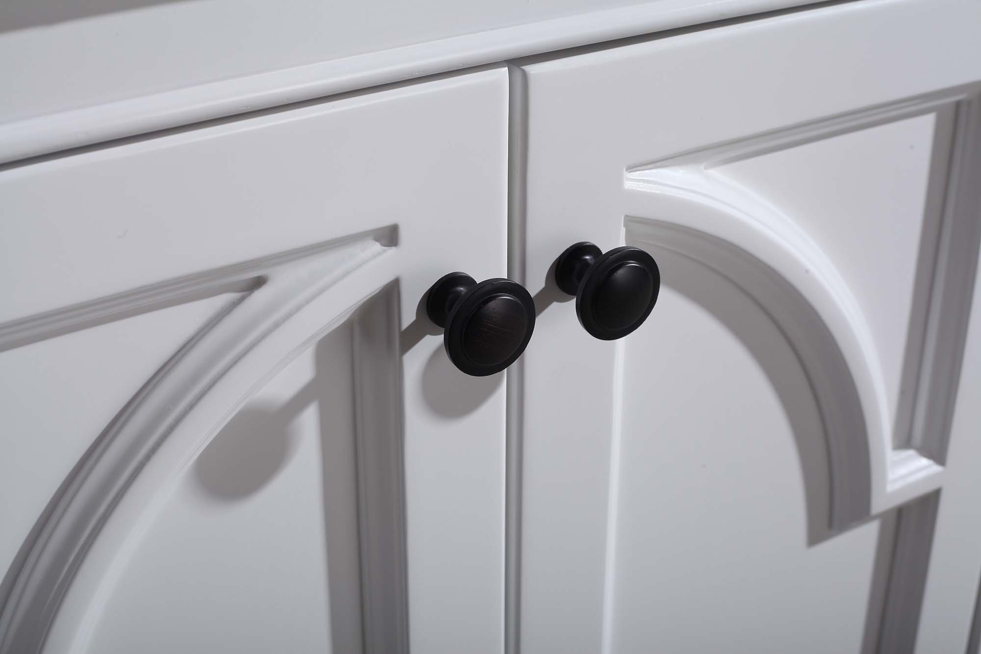 Laviva - Odyssey 60" White Double Sink Bathroom Vanity with Matte Black VIVA Stone Solid Surface Countertop | 313613-60W-MB Laviva - Odyssey 60" White Double Sink Bathroom Vanity with Matte Black VIVA Stone Solid Surface Countertop | 313613-60W-MB