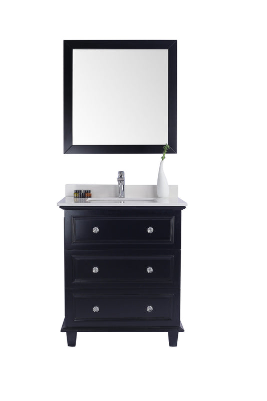 Laviva - Luna 30" Espresso Bathroom Vanity with White Quartz Countertop | 313DVN-30E-WQ