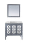 Laviva - Mediterraneo 36" Grey Bathroom Vanity with Matte White VIVA Stone Solid Surface Countertop | 313MKSH-36G-MW