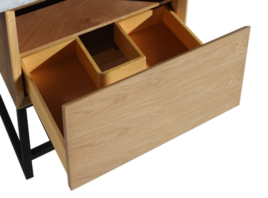 Laviva - Alto 24" California White Oak Bathroom Vanity with Matte Black VIVA Stone Solid Surface Countertop | 313SMR-24CO-MB