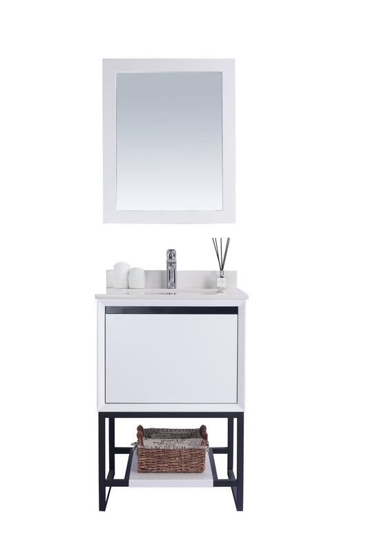 Laviva - Alto 24" White Bathroom Vanity with White Quartz Countertop | 313SMR-24W-WQ