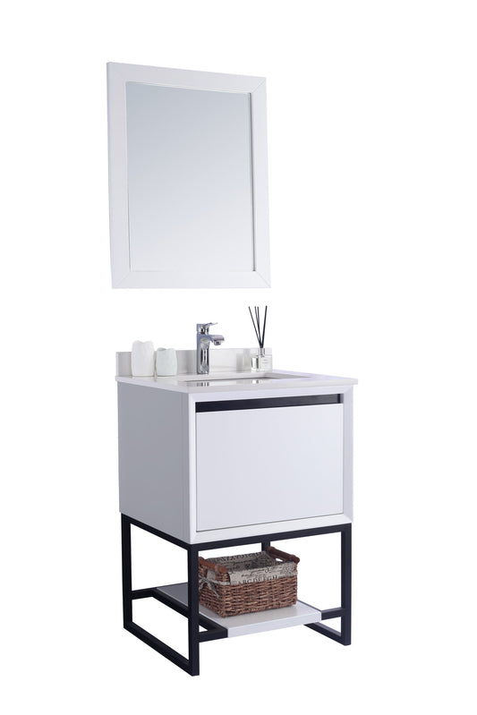 Laviva - Alto 24" White Bathroom Vanity with White Quartz Countertop | 313SMR-24W-WQ