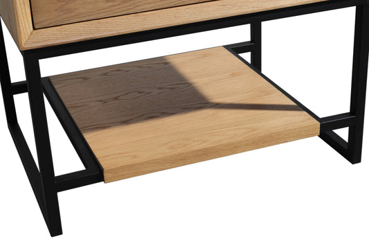 Laviva - Alto 30" California White Oak Bathroom Vanity with Matte Black VIVA Stone Solid Surface Countertop | 313SMR-30CO-MB