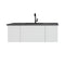 Laviva - Vitri 48" Cloud White Bathroom Vanity with VIVA Stone Matte Black Solid Surface Countertop | 313VTR-48CW-MB