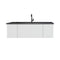 Laviva - Vitri 54" Cloud White Bathroom Vanity with VIVA Stone Matte Black Solid Surface Countertop | 313VTR-54CW-MB