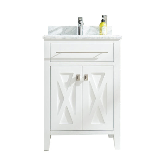 Laviva - Wimbledon 24" White Bathroom Vanity with White Carrara Marble Countertop | 313YG319-24W-WC