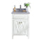 Laviva - Wimbledon 24" White Bathroom Vanity with White Stripes Marble Countertop | 313YG319-24W-WS