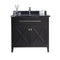 Laviva - Wimbledon 36" Espresso Bathroom Vanity with Black Wood Marble Countertop | 313YG319-36E-BW