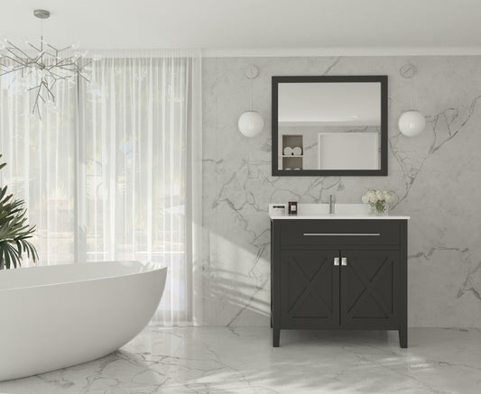 Laviva - Wimbledon 36" Espresso Bathroom Vanity with White Quartz Countertop | 313YG319-36E-WQ