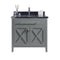 Laviva - Wimbledon 36" Grey Bathroom Vanity with Black Wood Marble Countertop | 313YG319-36G-BW