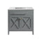 Laviva - Wimbledon 36" Grey Bathroom Vanity with Matte White VIVA Stone Solid Surface Countertop | 313YG319-36G-MW