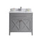 Laviva - Wimbledon 36" Grey Bathroom Vanity with White Carrara Marble Countertop | 313YG319-36G-WC