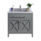 Laviva - Wimbledon 36" Grey Bathroom Vanity with White Stripes Marble Countertop | 313YG319-36G-WS