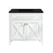 Laviva - Wimbledon 36" White Bathroom Vanity with Matte Black VIVA Stone Solid Surface Countertop | 313YG319-36W-MB