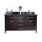 Laviva - Wimbledon 60" Brown Double Sink Bathroom Vanity with Black Wood Marble Countertop | 313YG319-60B-BW