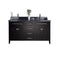 Laviva - Wimbledon 60" Espresso Double Sink Bathroom Vanity with Black Wood Marble Countertop | 313YG319-60E-BW