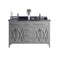 Laviva - Wimbledon 60" Grey Double Sink Bathroom Vanity with Black Wood Marble Countertop | 313YG319-60G-BW