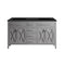 Laviva - Wimbledon 60" Grey Double Sink Bathroom Vanity with Matte Black VIVA Stone Solid Surface Countertop | 313YG319-60G-MB
