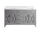 Laviva - Wimbledon 60" Grey Double Sink Bathroom Vanity with White Carrara Marble Countertop | 313YG319-60G-WC