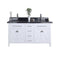 Laviva - Wimbledon 60" White Double Sink Bathroom Vanity with Black Wood Marble Countertop | 313YG319-60W-BW