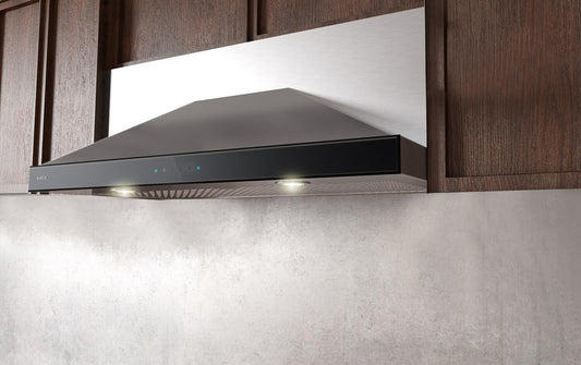 Elica - MODENA - Techne - 36" W x 20" D x 9" H, Stainless & Black Glass - UNDERCABINET HOODS | EMD536S3