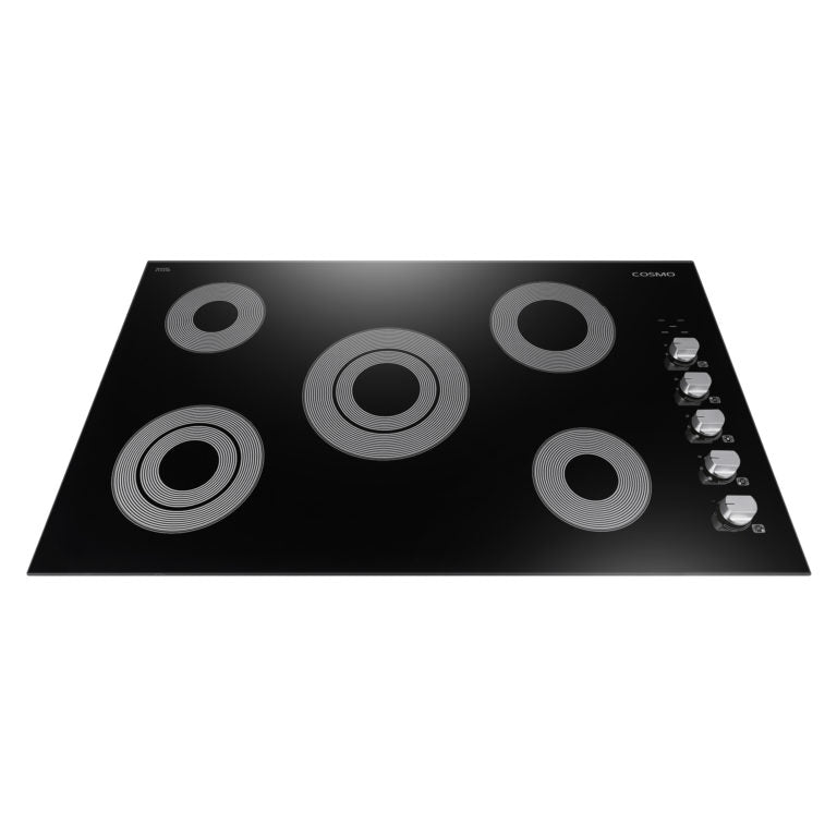 Cosmo - 36 in. Electric Ceramic Glass Cooktop with 5 Burners, Dual Zone Elements, Hot Surface Indicator Light and Control Knobs | COS-365ECC Cosmo - 36 in. Electric Ceramic Glass Cooktop with 5 Burners, Dual Zone Elements, Hot Surface Indicator Light and Control Knobs | COS-365ECC