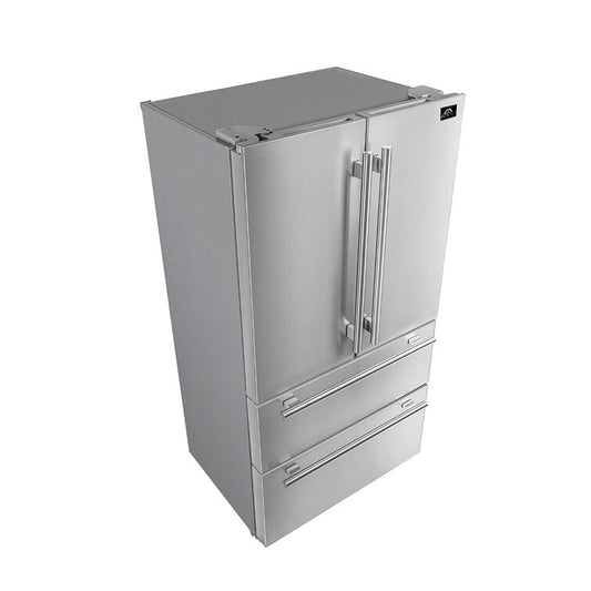 FORNO - Moena 36" Fench Door Counter Depth Refrigerator 19cu.ft SS color, with  Professional handle