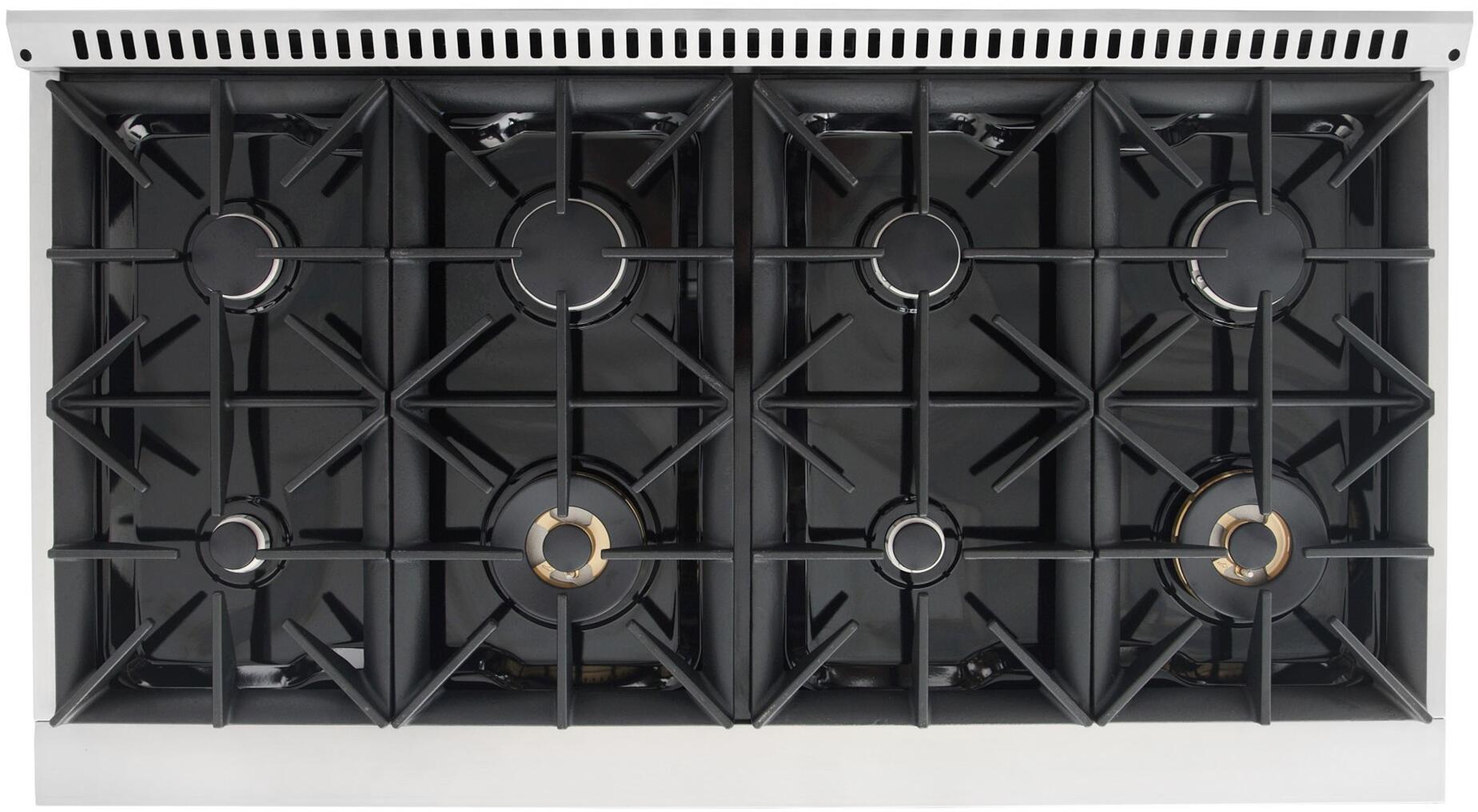 Cosmo - Commercial-Style 48 in. 5.5 cu. ft. Double Oven Gas Range with 8 Italian Burners and Heavy Duty Cast Iron Grates in Stainless Steel | COS-GRP486G Cosmo - Commercial-Style 48 in. 5.5 cu. ft. Double Oven Gas Range with 8 Italian Burners and Heavy Duty Cast Iron Grates in Stainless Steel | COS-GRP486G