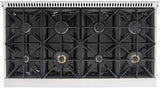 Cosmo - Commercial-Style 48 in. 5.5 cu. ft. Double Oven Gas Range with 8 Italian Burners and Heavy Duty Cast Iron Grates in Stainless Steel | COS-GRP486G Cosmo - Commercial-Style 48 in. 5.5 cu. ft. Double Oven Gas Range with 8 Italian Burners and Heavy Duty Cast Iron Grates in Stainless Steel | COS-GRP486G