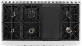 Cosmo - Commercial-Style 48 in. 5.5 cu. ft. Double Oven Gas Range with 8 Italian Burners and Heavy Duty Cast Iron Grates in Stainless Steel | COS-GRP486G Cosmo - Commercial-Style 48 in. 5.5 cu. ft. Double Oven Gas Range with 8 Italian Burners and Heavy Duty Cast Iron Grates in Stainless Steel | COS-GRP486G