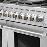 Cosmo - Commercial-Style 48 in. 5.5 cu. ft. Double Oven Gas Range with 8 Italian Burners and Heavy Duty Cast Iron Grates in Stainless Steel | COS-GRP486G Cosmo - Commercial-Style 48 in. 5.5 cu. ft. Double Oven Gas Range with 8 Italian Burners and Heavy Duty Cast Iron Grates in Stainless Steel | COS-GRP486G