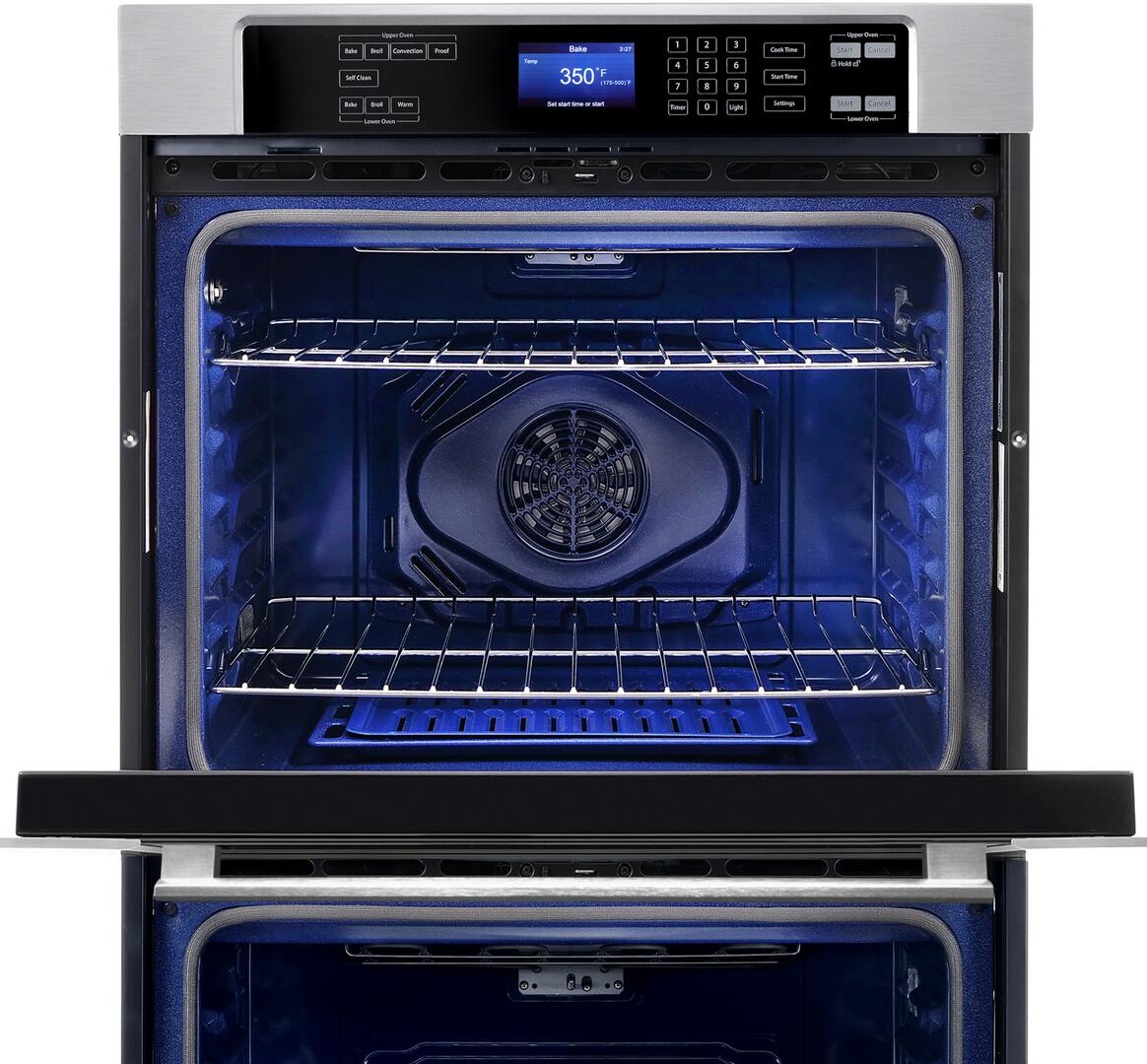 Cosmo - COS-30EDWC 30 in. Electric Double Wall Oven with 5 cu. ft. Capacity, Turbo True European Convection, 7 Cooking Modes, Self-Cleaning in Stainless Steel | COS-30EDWC Cosmo - COS-30EDWC 30 in. Electric Double Wall Oven with 5 cu. ft. Capacity, Turbo True European Convection, 7 Cooking Modes, Self-Cleaning in Stainless Steel | COS-30EDWC